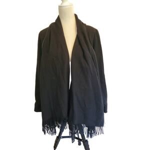 Zara Wool Fringe Open Wrap Coat‎ fringe Small